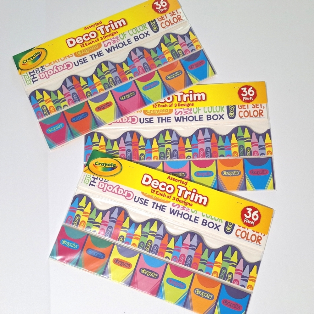 ๐NEW Crayola Assorted Deco Trim - Colorful Wall Decor (3 Packs) - Picture 1 of 8